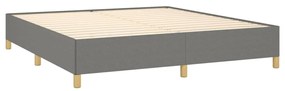 Estrutura de cama sem colchão 160x200 cm tecido cinzento-escuro