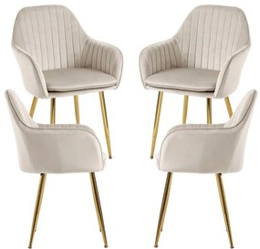 Pack 4 Cadeiras Chic Golden - Beige