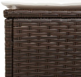 Espreguiçadeiras com almofadões 2 pcs vime PE castanho