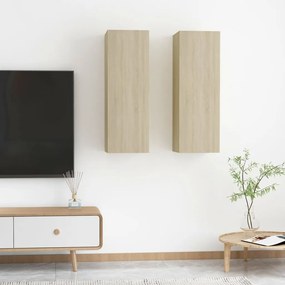 Móveis de TV 2 pcs derivados de madeira carvalho sonoma