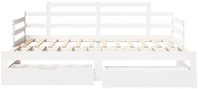 Sofá-cama com gavetão e gavetas sem colchão 80x200 cm branco