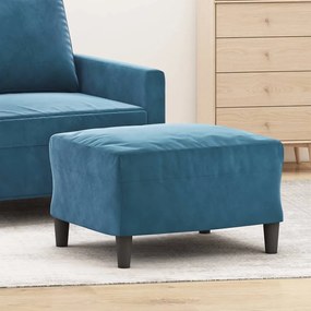 vidaXL Apoio de pés 60x50x41 cm veludo azul