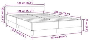 Estrutura de cama sem colchão 120x200 cm tecido cinzento-escuro