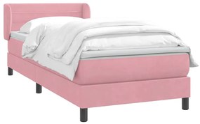 Cama com molas/colchão 80x220 cm veludo rosa