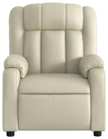 Poltrona de massagens reclinável couro artificial cor creme