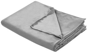 Capa de cobertor pesado em tecido cinzento 135 x 200 cm RHEA Beliani