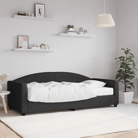 vidaXL Sofá-cama com colchão 90x190 cm tecido preto