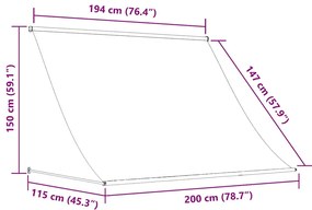 Toldo retrátil 200x150 cm creme