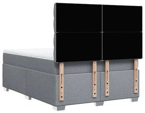 Cama com molas/colchão 140x190 cm tecido cinzento-claro