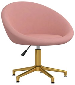 Cadeira de jantar veludo rosa