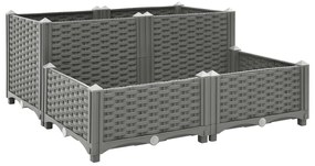 vidaXL Canteiro elevado 80x80x38 cm polipropileno