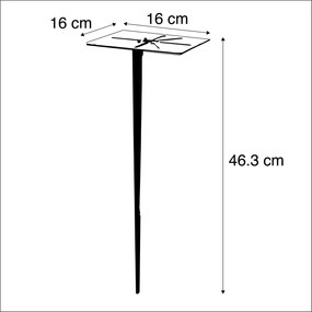 Candeeiro de jardim preto com vidro opal 30 cm estaca e prensa-cabo - Denmark Moderno