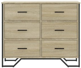 Cómoda 91x35,5x74,5 cm derivados de madeira carvalho sonoma