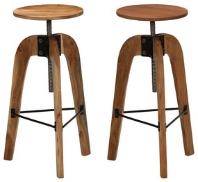 vidaXL Cadeiras de bar 2 pcs madeira de acácia maciça
