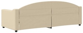 Sofá-cama 80x200 cm tecido cor creme