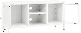 Móvel de TV 105x35x52 cm aço e vidro branco