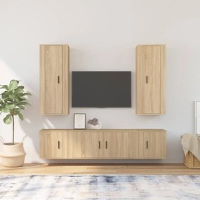 vidaXL Conjunto móveis de TV 5 pcs madeira processada carvalho sonoma