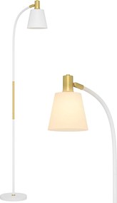 Candeeiro de sala com altura regulável entre 127 e 160 cm, com interruptor, casquilho E27, branco