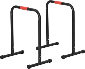 Suporte de treino de barras paralelas para flexões inclinadas construção muscular Calistênicos 63x41x73 cm Preto