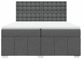 Cama com molas/colchão 200x200 cm tecido cinzento-escuro