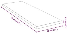 Prateleira de parede 60x20x1,5 cm bambu