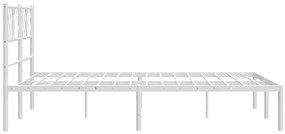 Estrutura de cama com cabeceira 135x190 cm metal branco