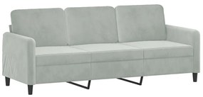 Sofá Amour Chaise Longue de 3 lugares - Em Veludo - Com Apóio de Pés -