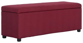 Banco c/ compart. de arrumação 116 cm poliéster vermelho tinto