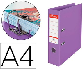Pasta de Arquivo de Alavanca Esselte Colour Breeze Cartão Forrado Pvc Din A4 Lombada 75 mm Cor Malva