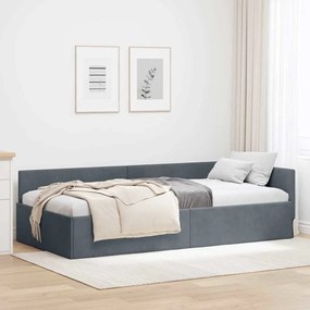 vidaXL Estrutura de Cama de Canto Cinza Escuro 100 cm x 200 cm