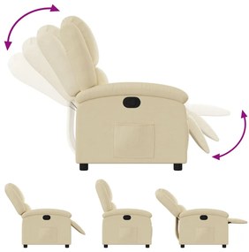 Poltrona reclinável tecido cor creme