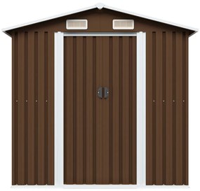 Abrigo de jardim 204x132x186 cm aço castanho