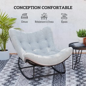 Cadeira de baloiço de jardim em forma de ovo com almofada acolchoada 98 x 111 x 74 cm cinzenta