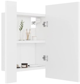 Armário espelhado casa de banho LED 40x12x45 cm acrílico branco