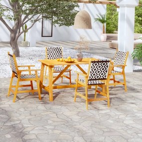 vidaXL 5 pcs conjunto de jantar para jardim madeira de acácia maciça