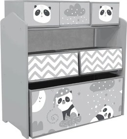 ZONEKIZ Estante Brinquedos 6 Caixas Tecido Amovíveis Organizador Prático 63x30x66 cm Cinza Ideal Quarto Crianças | Aosom Portugal