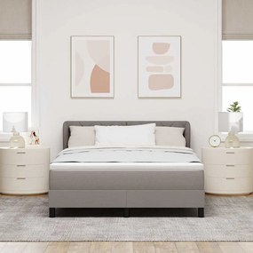 vidaXL Cama box spring com colchão Cinzento-acastanhado 140 x 190 cm