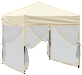 Tenda para festas dobrável com paredes laterais 2x2 m creme