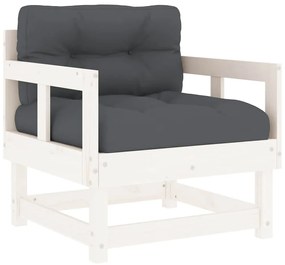 Cadeiras de jardim c/ almofadões 2 pcs pinho maciço branco