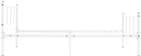Estrutura de cama metal 90x200 cm branco