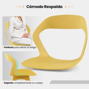 Conjunto de 4 cadeiras de jantar de plástico para cozinha modernas para sala de estar e receção Multicoloridas