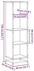 Estante 40x35x139 cm derivados de madeira cinzento sonoma
