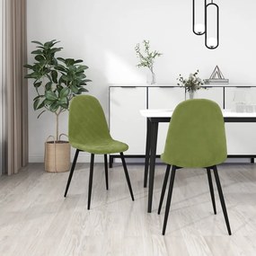 vidaXL Cadeiras de jantar 2 pcs veludo verde-claro