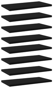 vidaXL Prateleiras para estante 8 pcs 40x20x1,5cm contraplacado preto