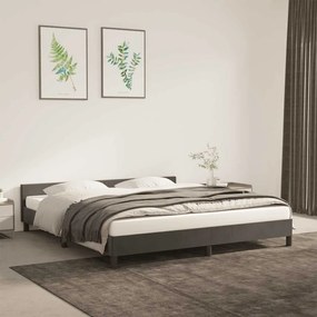 Estrutura de cama sem colchão 160x200 cm veludo cinzento-escuro