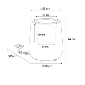 Candeeiro de pé para exterior vaso branco IP44 - Flowerpot Moderno