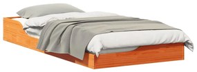 Estrutura de cama de chão Castanho-mel 75 x 190 cm