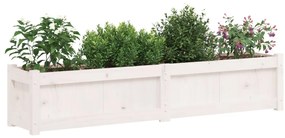 Vasos/floreiras de jardim 2 pcs madeira de pinho maciça branco