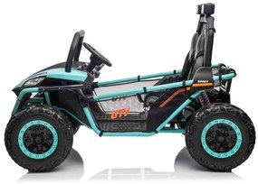 Carro elétrico para Crianças 24V 2 Lugares Buggy FASTER Rodas de EVA, Assento de couro Verde