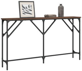 Mesa consola 140x23x75 cm derivados madeira carvalho castanho